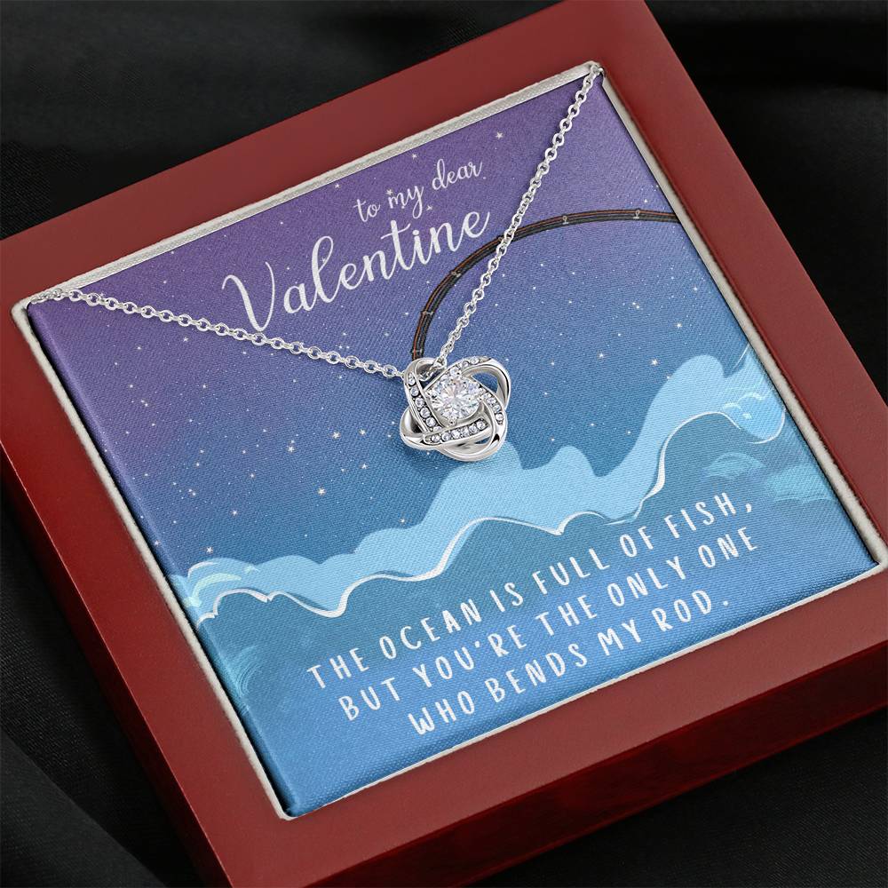 TO MY DEAR VALENTINE "FISH" LOVE KNOT NECKLACE VALENTINES DAY GIFT SET - ON CLOUD NINE GIFTS