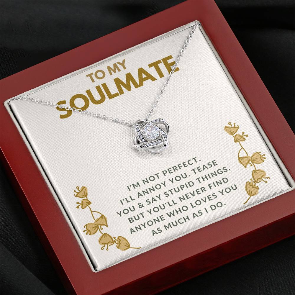 TO MY SOULMATE "TEASE YOU" LOVE KNOT NECKLACE GIFT SET - ON CLOUD NINE GIFTS