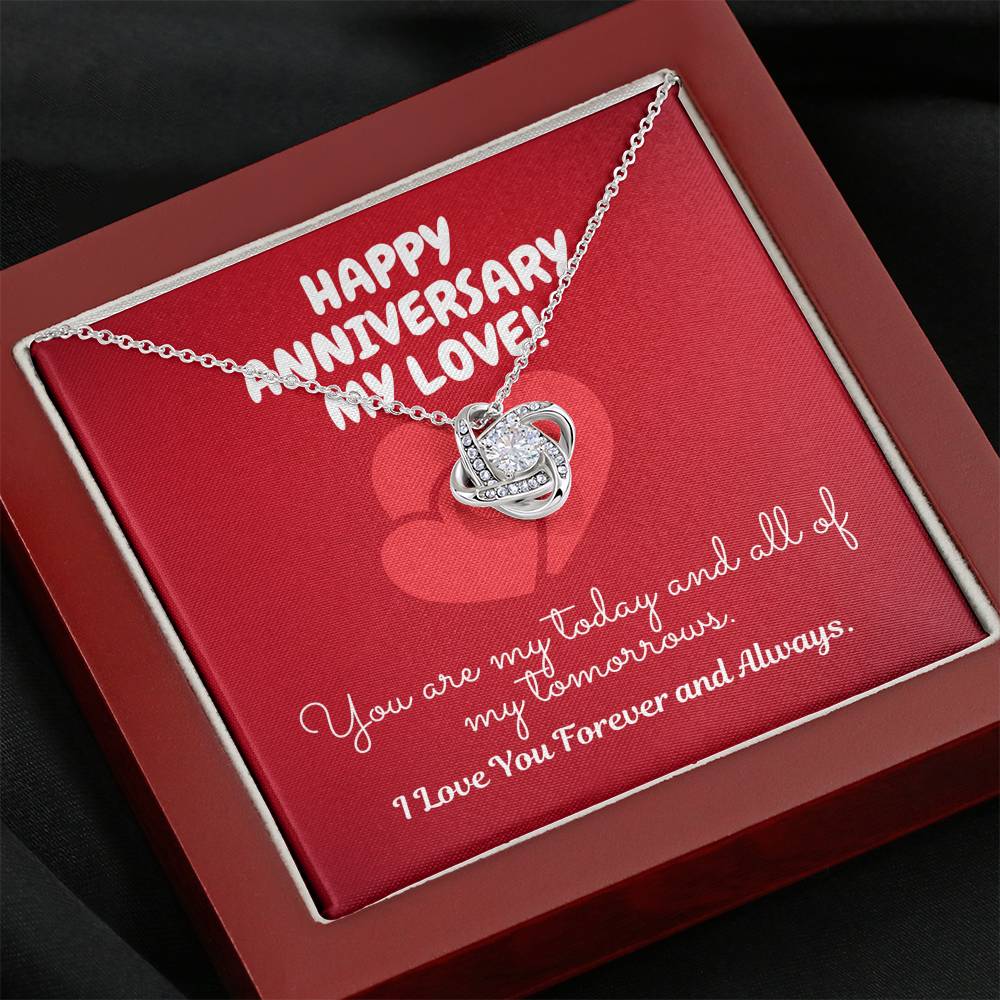 TO MY LOVE "TOMORROW" LOVE KNOT NECKLACE ANNIVERSARY GIFT SET - ON CLOUD NINE GIFTS