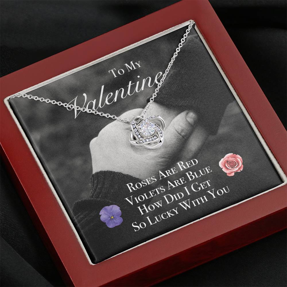 TO MY LOVE "ROSES" LOVE KNOT NECKLACE VALENTINES DAY GIFT SET - ON CLOUD NINE GIFTS