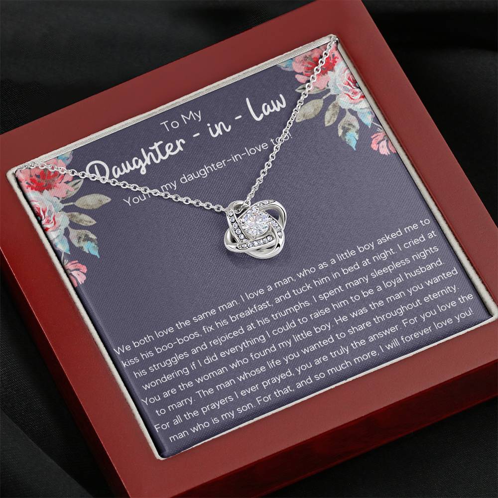 TO MY DAUGHTER-IN-LAW TRIUMPHS LOVE KNOT NECKLACE GIFT SET - ON CLOUD NINE GIFTS