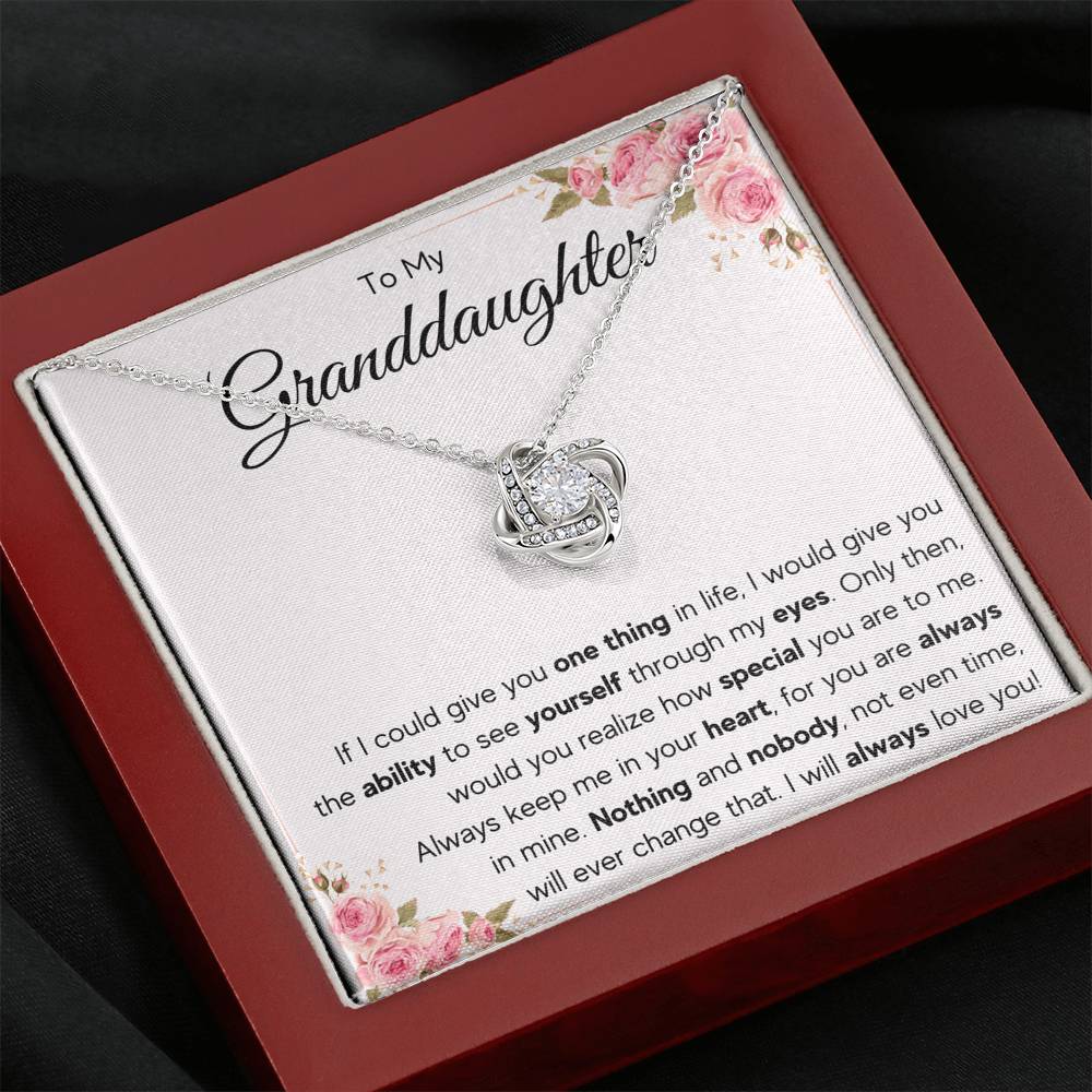 TO MY GRANDDAUGHTER EYES LOVE KNOT NECKLACE GIFT SET - ON CLOUD NINE GIFTS