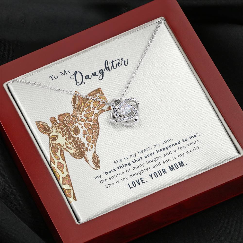 TO MY DAUGHTER "MY WORLD" LOVE KNOT NECKLACE GIFT SET - ON CLOUD NINE GIFTS