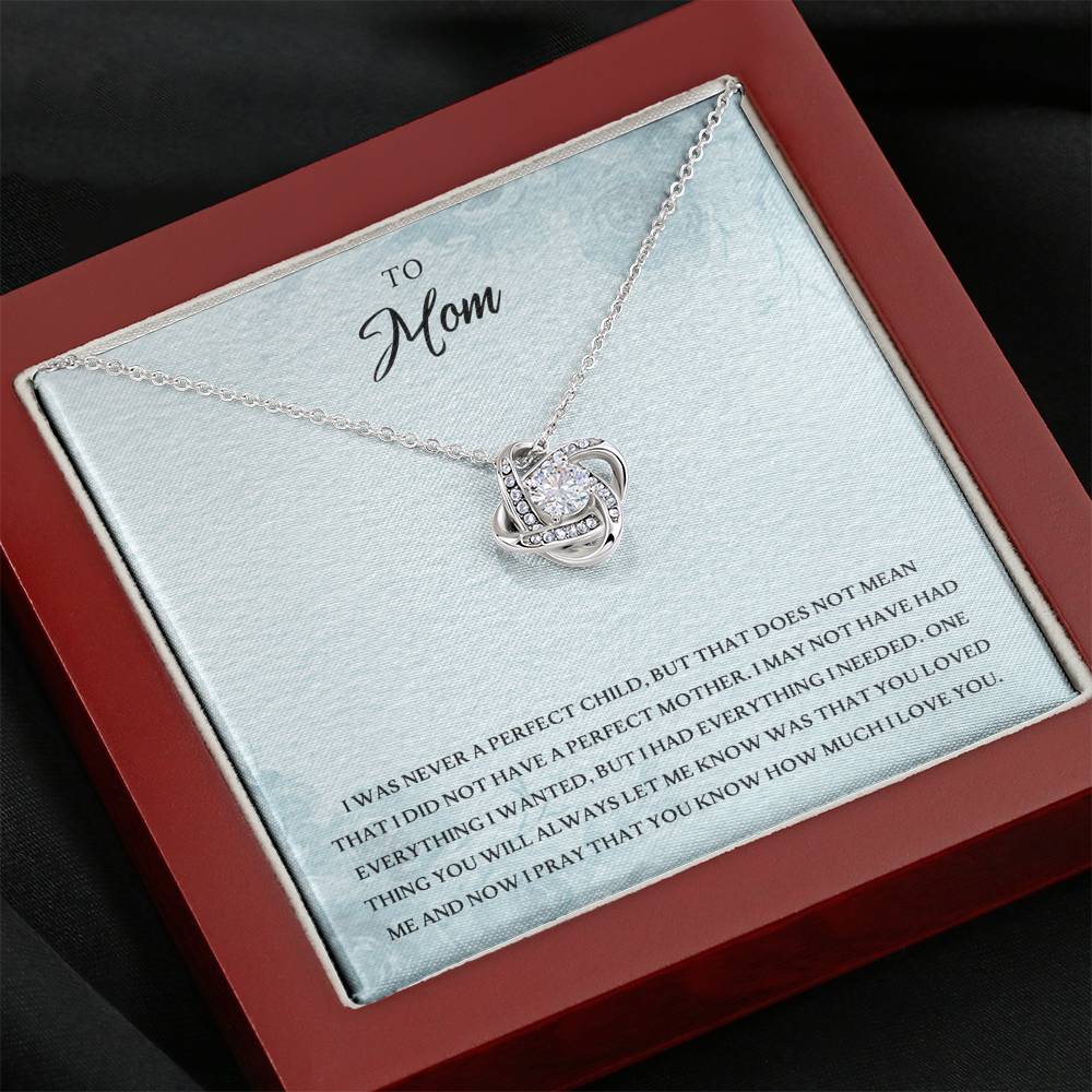TO MY MOM "EVERYTHING I NEEDED PB" LOVE KNOT NECKLACE GIFT SET - ON CLOUD NINE GIFTS