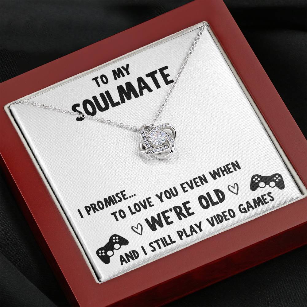TO MY SOULMATE "VIDEO GAMES" LOVE KNOT NECKLACE GIFT SET - ON CLOUD NINE GIFTS