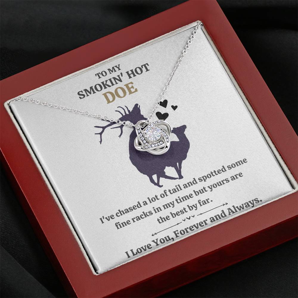 TO MY SMOKIN HOT DOE "TAIL - GOLDEN" LOVE KNOT NECKLACE GIFT SET - ON CLOUD NINE GIFTS
