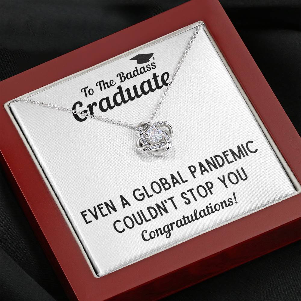 TO THE BADASS GRADUATE STOP LOVE KNOT NECKLACE GIFT SET - ON CLOUD NINE GIFTS