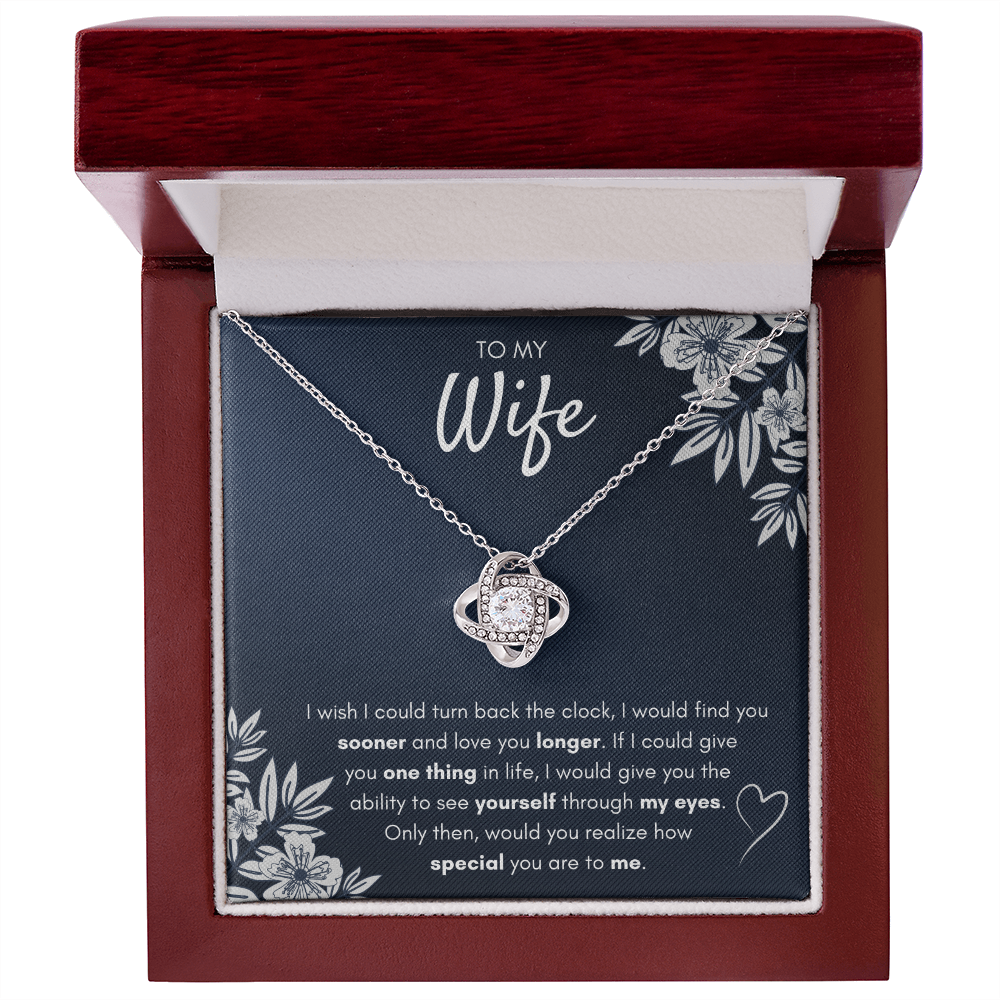 TO MY WIFE SOONER LOVE KNOT NECKLACE - ON CLOUD NINE GIFTS