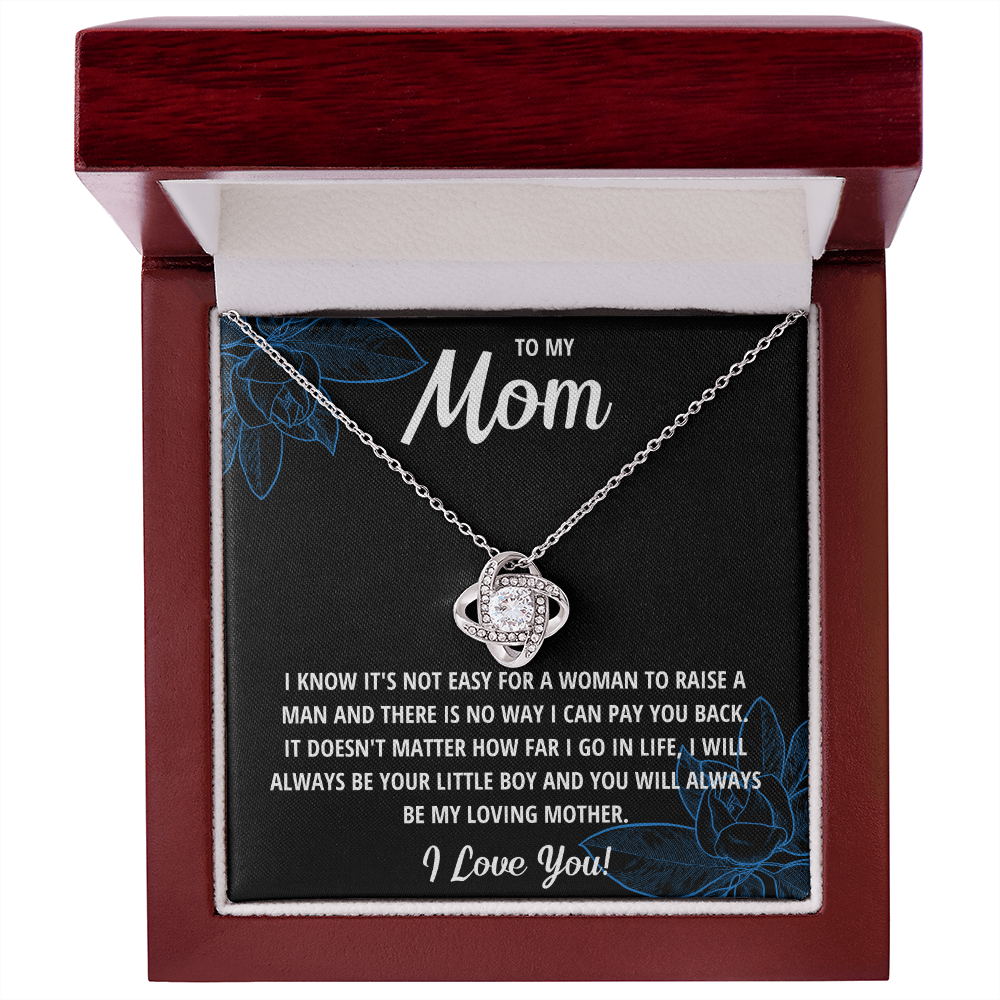 MOM LITTLE BOY BLUE LOVE KNOT NECKLACE GIFT SET - ON CLOUD NINE GIFTS