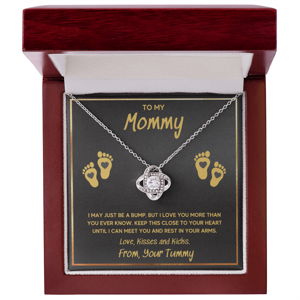 BABY FEET GOLD LOVE KNOT NECKLACE GIFT SET - ON CLOUD NINE GIFTS