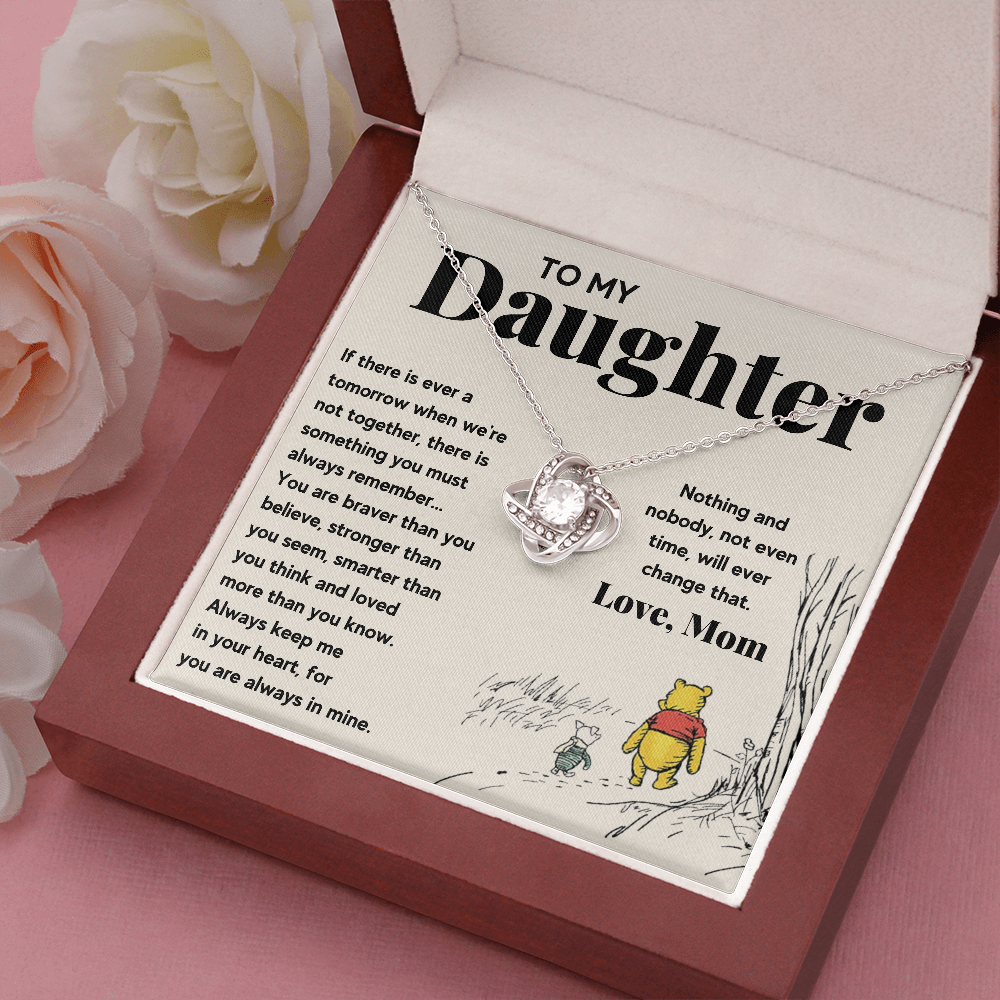 TO MY DAUGHTER STRONGER LOVE KNOT NECKLACE GIFT SET - ON CLOUD NINE GIFTS
