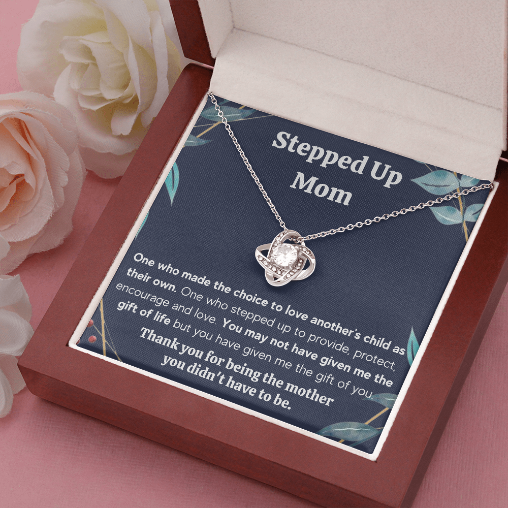 STEPPED UP MOM LOVE KNOT NECKLACE GIFT SET - ON CLOUD NINE GIFTS