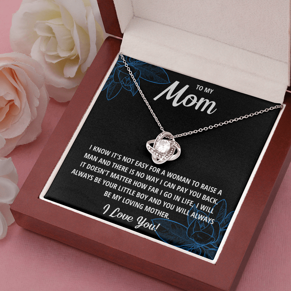 MOM LITTLE BOY BLUE LOVE KNOT NECKLACE GIFT SET - ON CLOUD NINE GIFTS