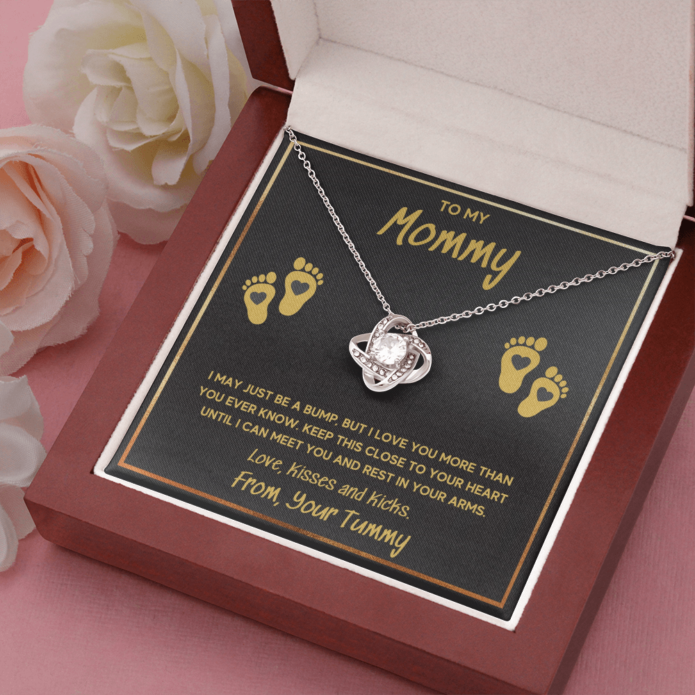 BABY FEET GOLD LOVE KNOT NECKLACE GIFT SET - ON CLOUD NINE GIFTS