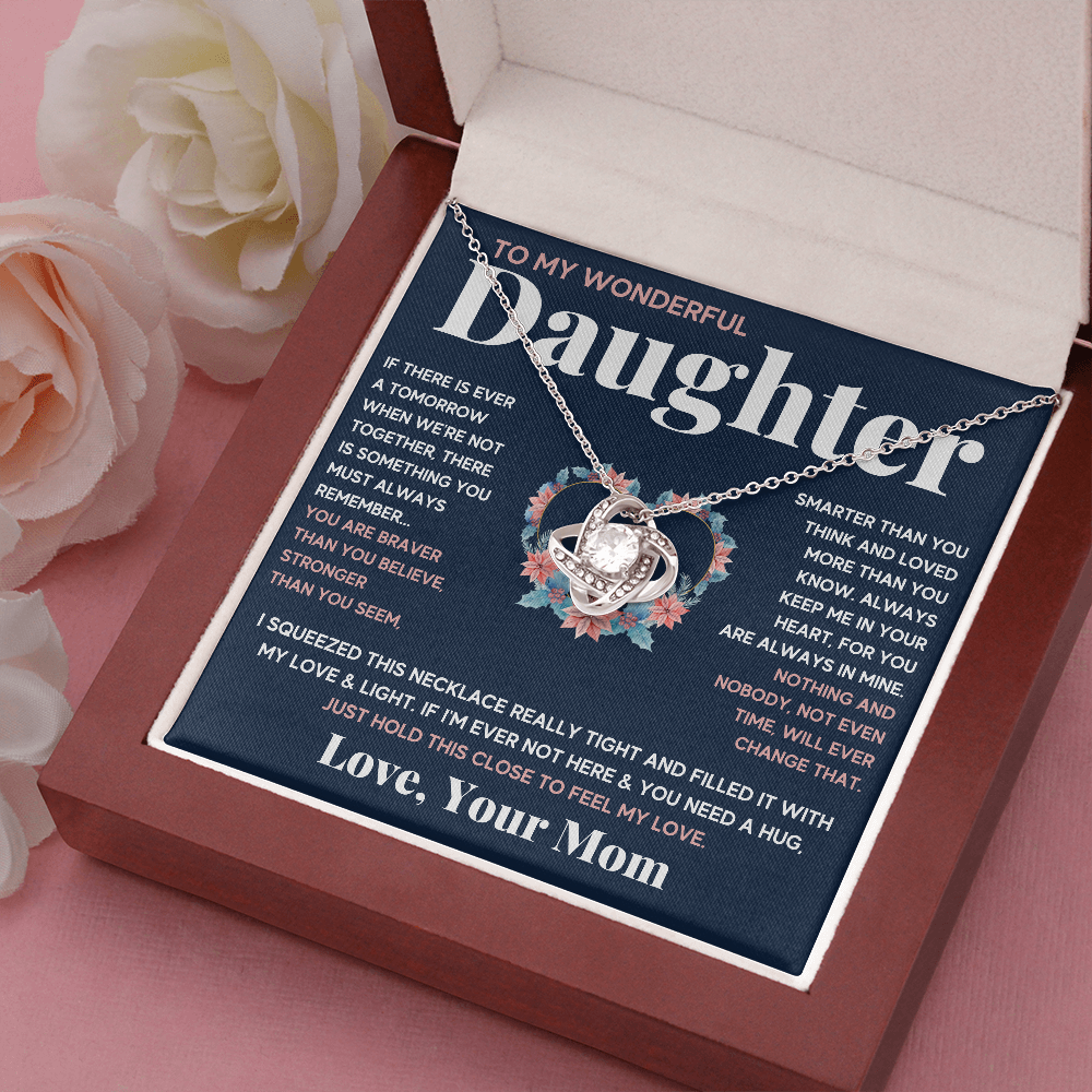 TO MY WONDERFUL DAUGHTER LOVE KNOT NECKLACE GIFT SET - ON CLOUD NINE GIFTS