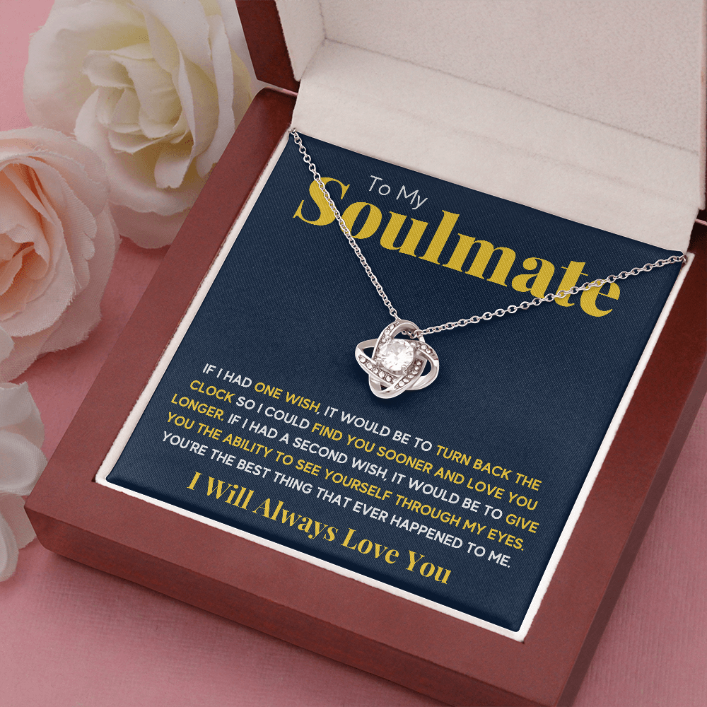 TO MY SOULMATE WISH LOVE KNOT NECKLACE GIFT SET - ON CLOUD NINE GIFTS