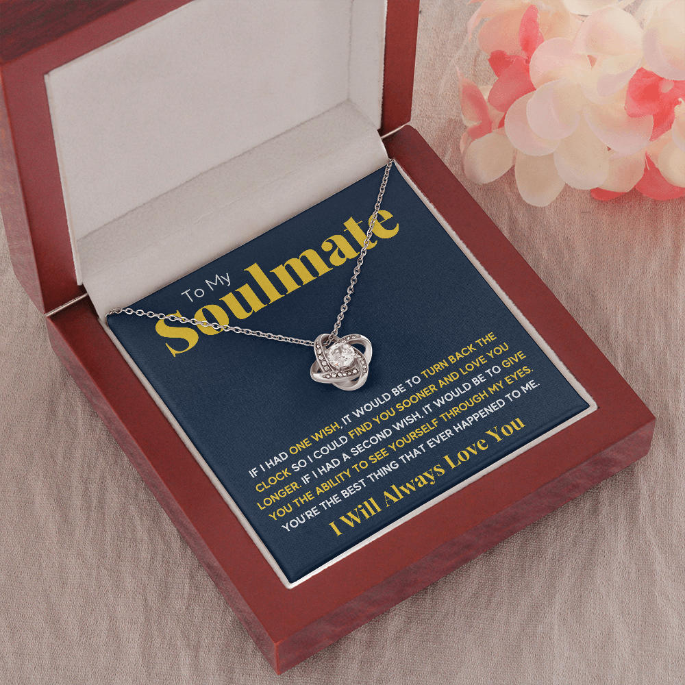 TO MY SOULMATE WISH LOVE KNOT NECKLACE GIFT SET - ON CLOUD NINE GIFTS