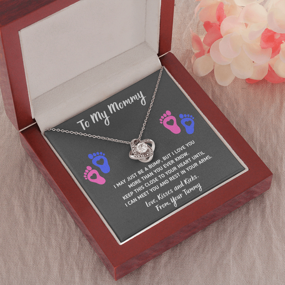 TO MY MOMMY BABY FEET LOVE KNOT NECKLACE GIFT SET - ON CLOUD NINE GIFTS