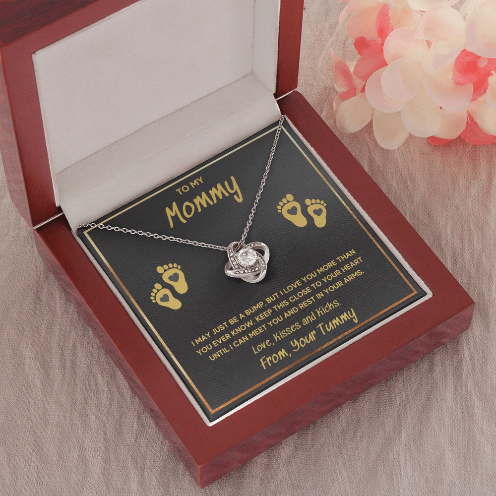 BABY FEET GOLD LOVE KNOT NECKLACE GIFT SET - ON CLOUD NINE GIFTS