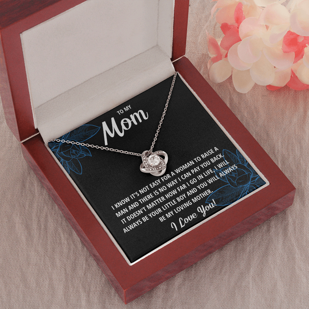 MOM LITTLE BOY BLUE LOVE KNOT NECKLACE GIFT SET - ON CLOUD NINE GIFTS