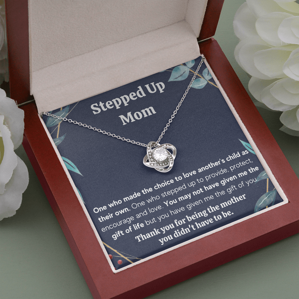 STEPPED UP MOM LOVE KNOT NECKLACE GIFT SET - ON CLOUD NINE GIFTS