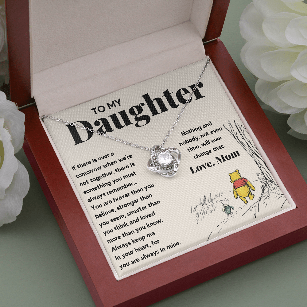 TO MY DAUGHTER STRONGER LOVE KNOT NECKLACE GIFT SET - ON CLOUD NINE GIFTS