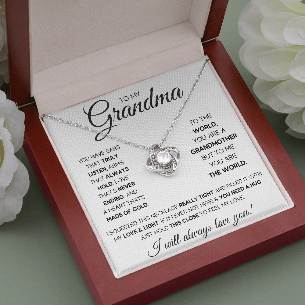 TO MY GRANDMA NEVER ENDING LOVE KNOT NECKLACE GIFT SET - ON CLOUD NINE GIFTS