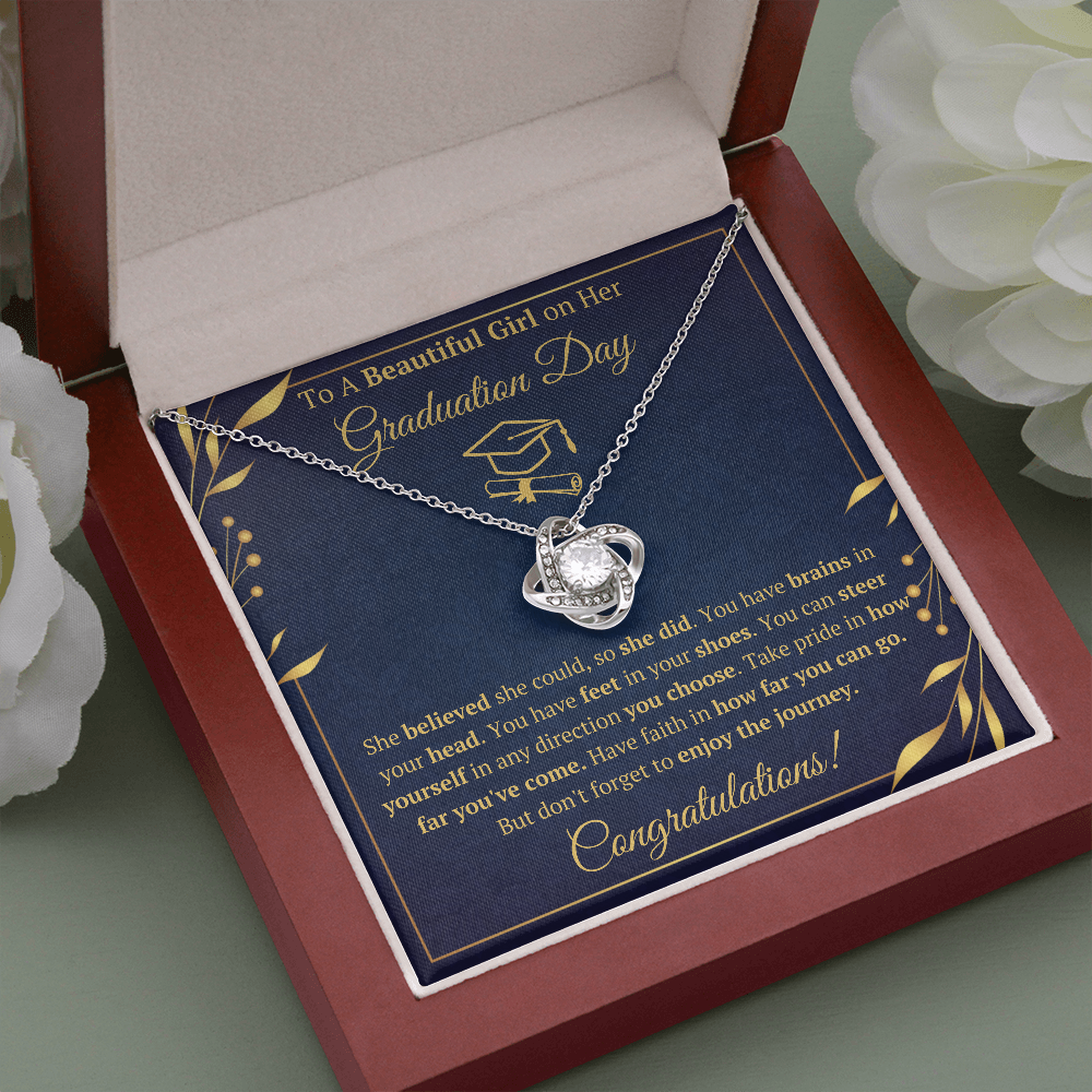 GRADUATION DAY LOVE KNOT NECKLACE GIFT SET - ON CLOUD NINE GIFTS