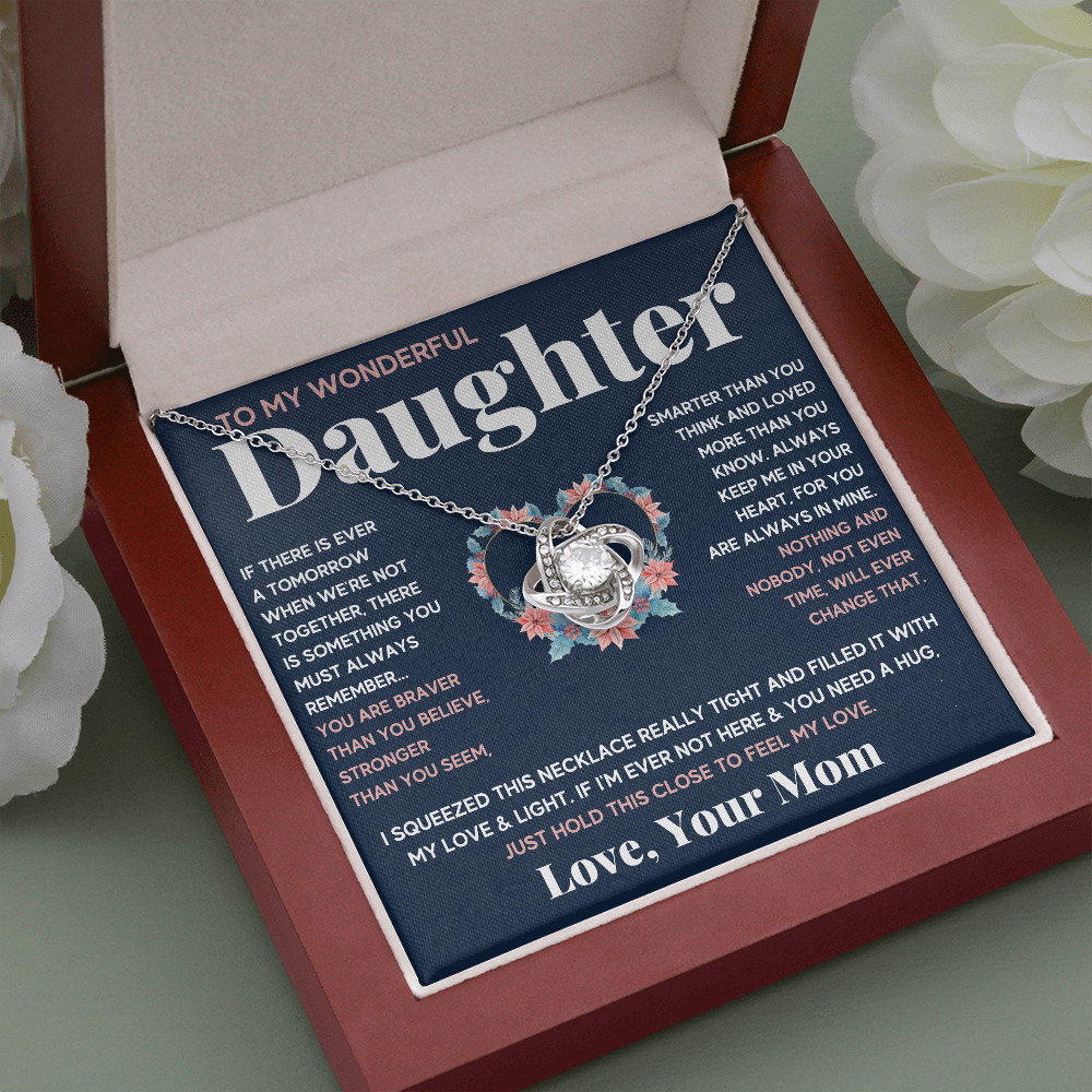 TO MY WONDERFUL DAUGHTER LOVE KNOT NECKLACE GIFT SET - ON CLOUD NINE GIFTS
