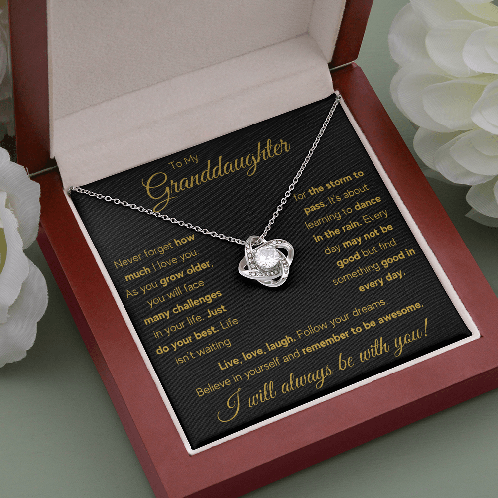 TO MY GRANDDAUGHTER LOVE KNOT NECKLACE GIFT SET - ON CLOUD NINE GIFTS