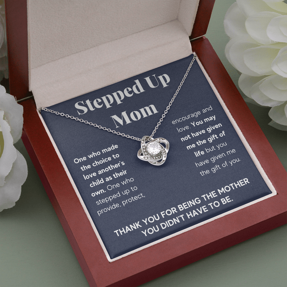 STEPPED UP MOM GREY LOVE KNOT NECKLACE GIFT SET - ON CLOUD NINE GIFTS