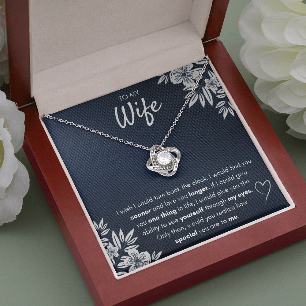 TO MY WIFE SOONER LOVE KNOT NECKLACE - ON CLOUD NINE GIFTS