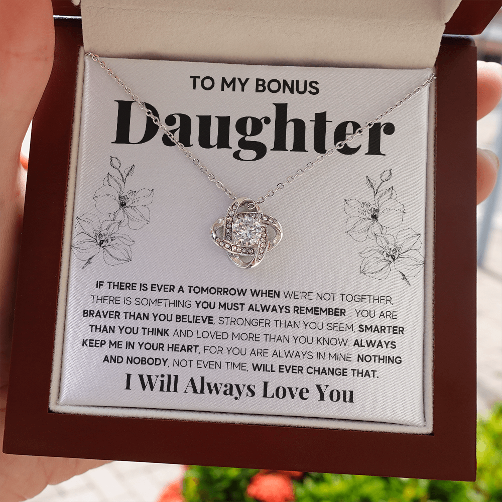 TO MY BONUS DAUGHTER BRAVER LOVE KNOT GIFT SET - ON CLOUD NINE GIFTS