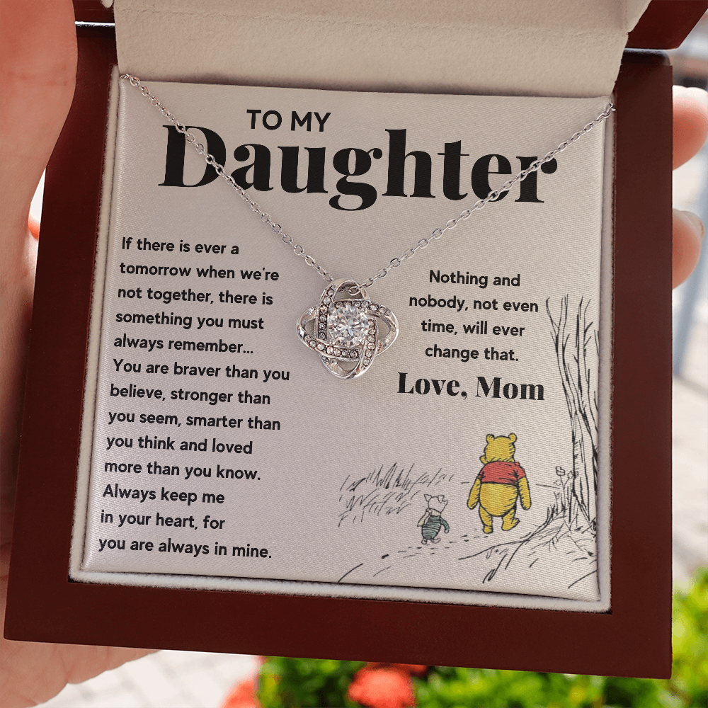 TO MY DAUGHTER STRONGER LOVE KNOT NECKLACE GIFT SET - ON CLOUD NINE GIFTS