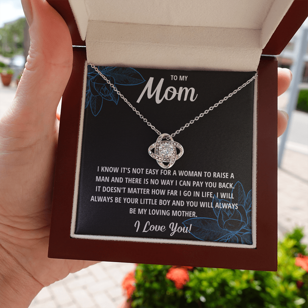 MOM LITTLE BOY BLUE LOVE KNOT NECKLACE GIFT SET - ON CLOUD NINE GIFTS