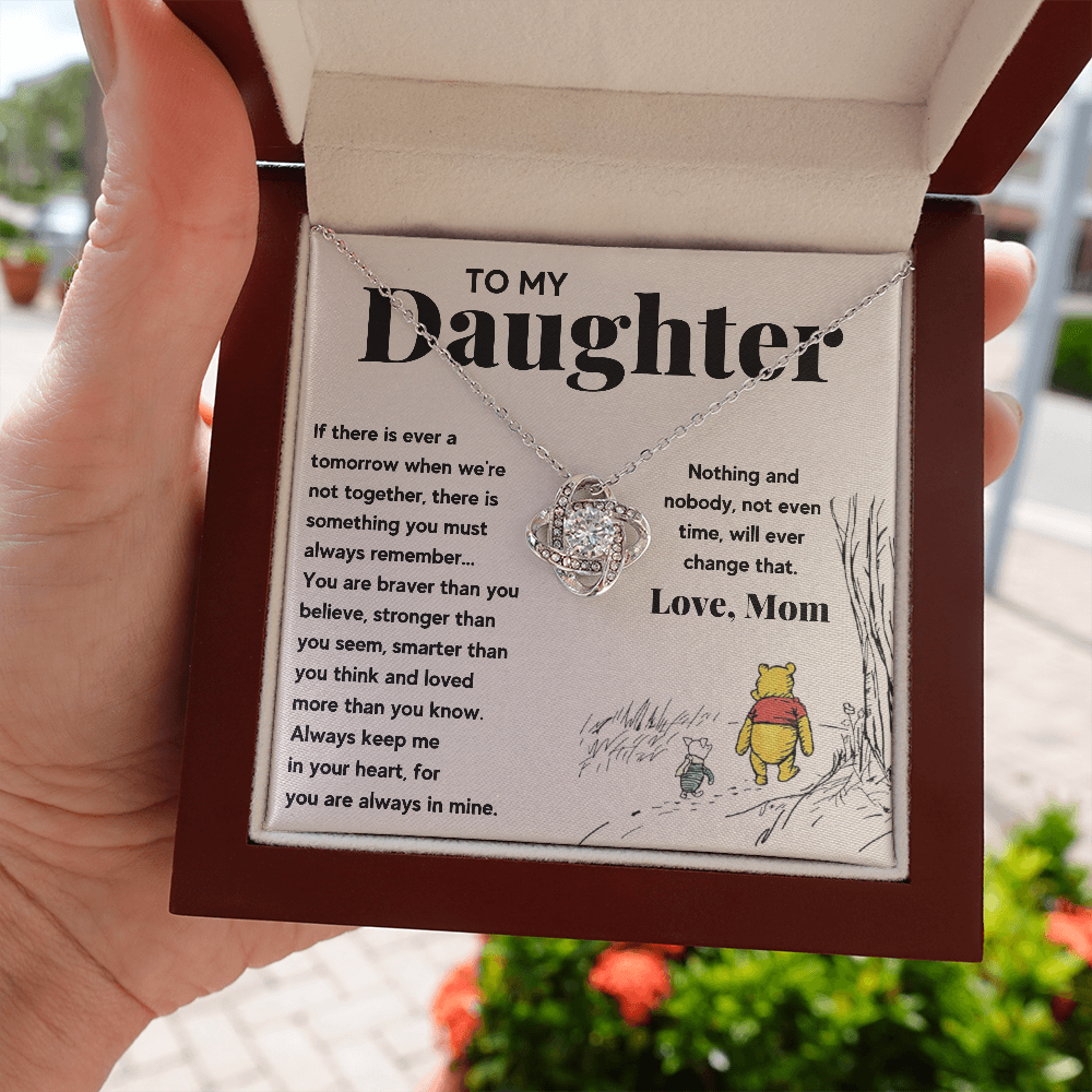TO MY DAUGHTER STRONGER LOVE KNOT NECKLACE GIFT SET - ON CLOUD NINE GIFTS
