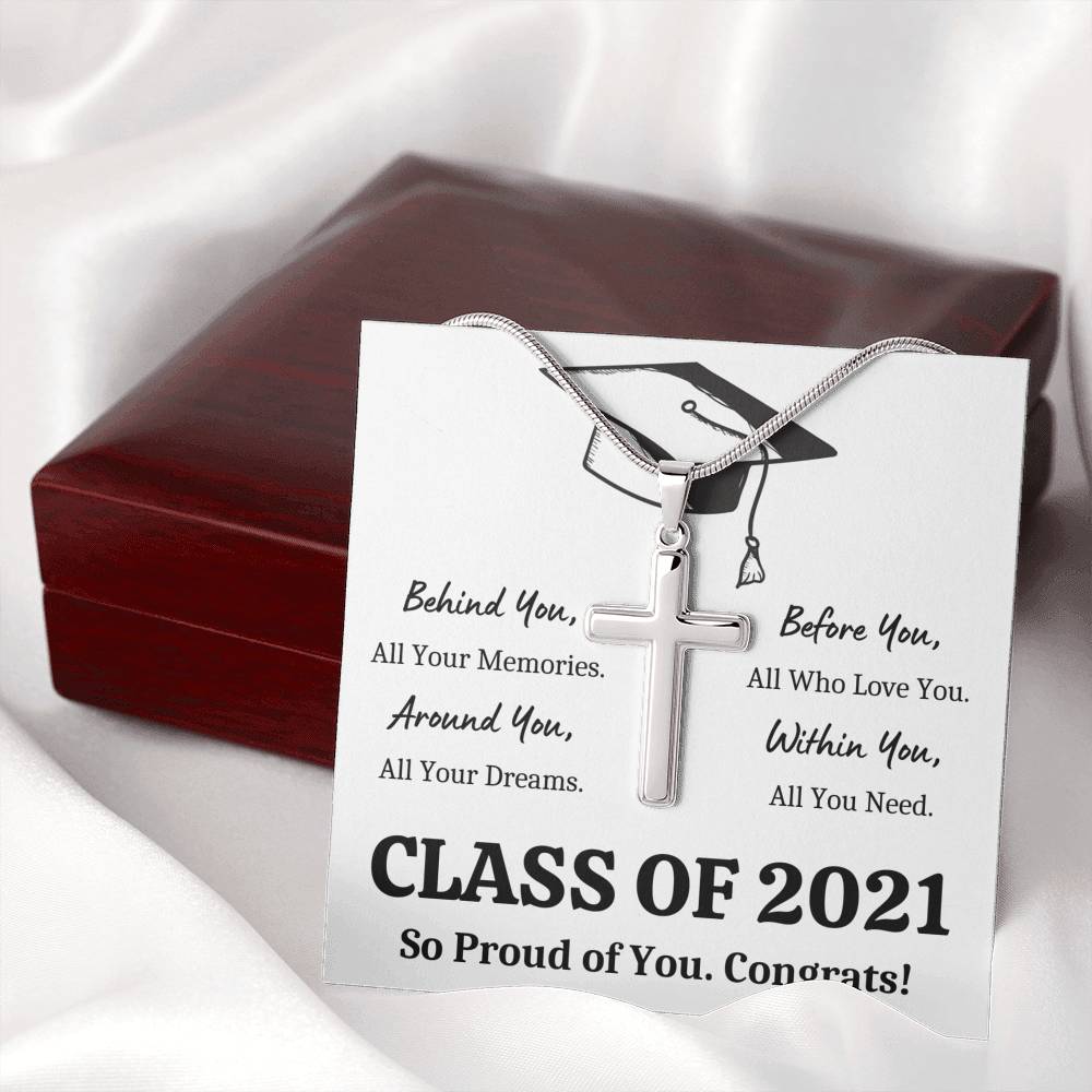 GRADUATION ALL YOU NEED CROSS NECKLACE GIFT SET - ON CLOUD NINE GIFTS