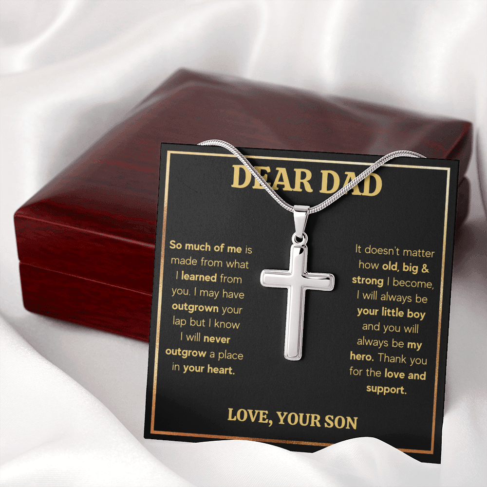 Dad gifts from son, necklace for dad who wants nothing, dad birthday gifts from son, happy birthday dad cross, best dad ever gifts - ON CLOUD NINE GIFTS