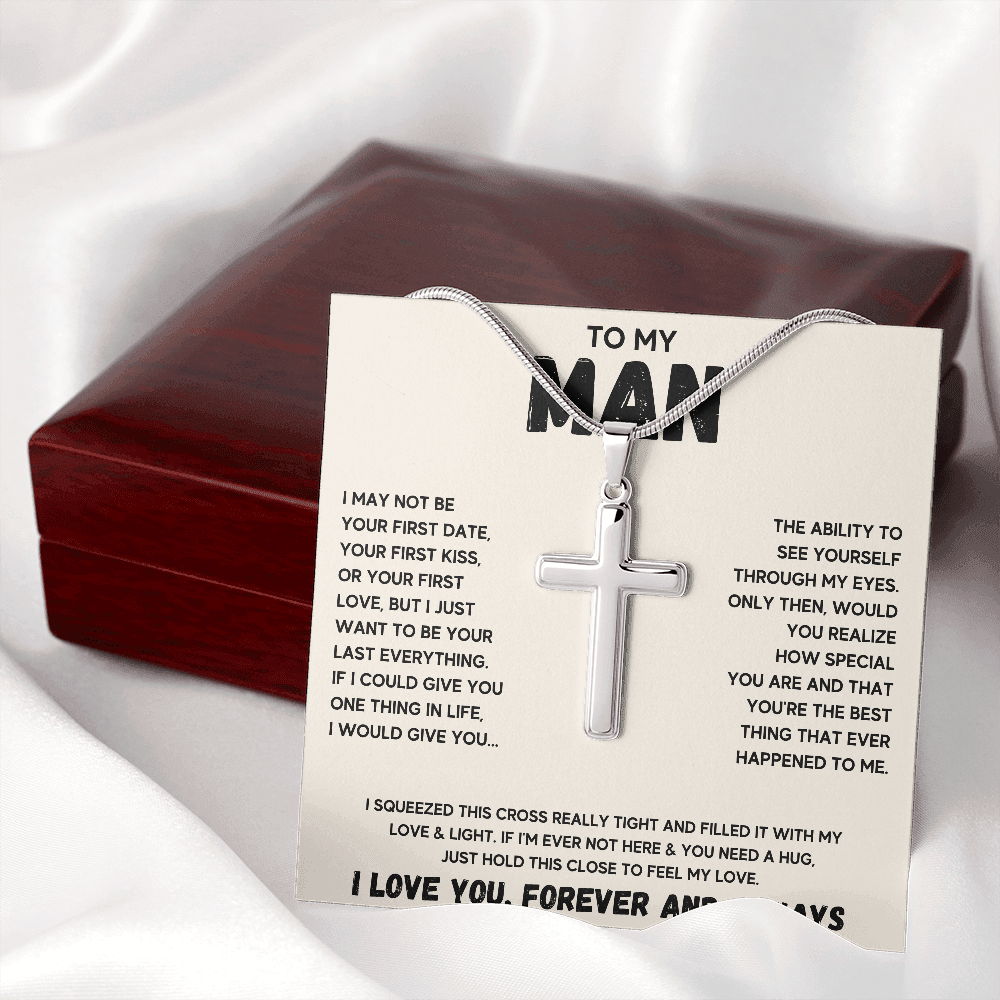 TO MY MAN CROSS HUG NECKLACE GIFT SET - ON CLOUD NINE GIFTS
