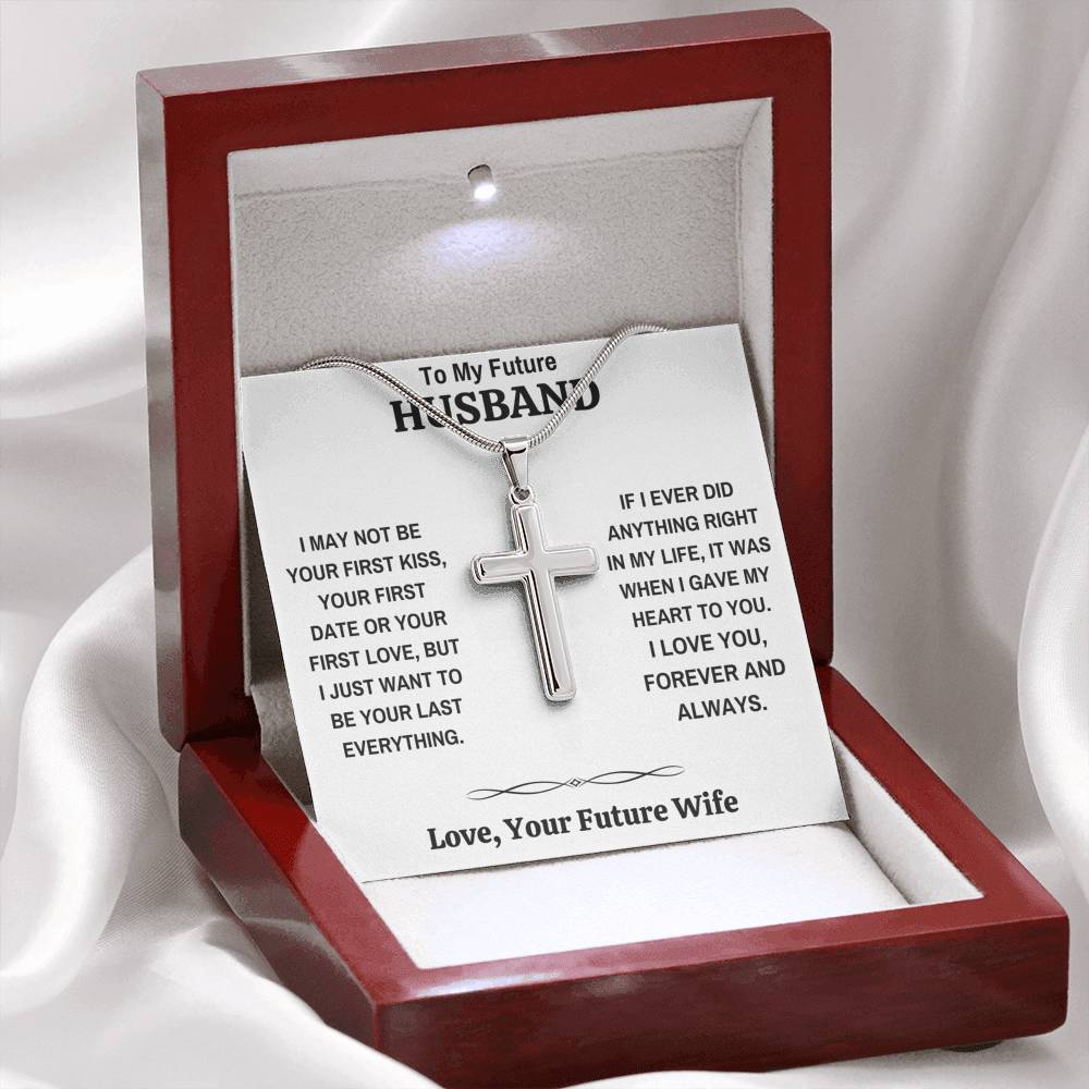 TO MY FUTURE HUSBAND "MY HEART" CROSS NECKLACE GIFT SET - ON CLOUD NINE GIFTS