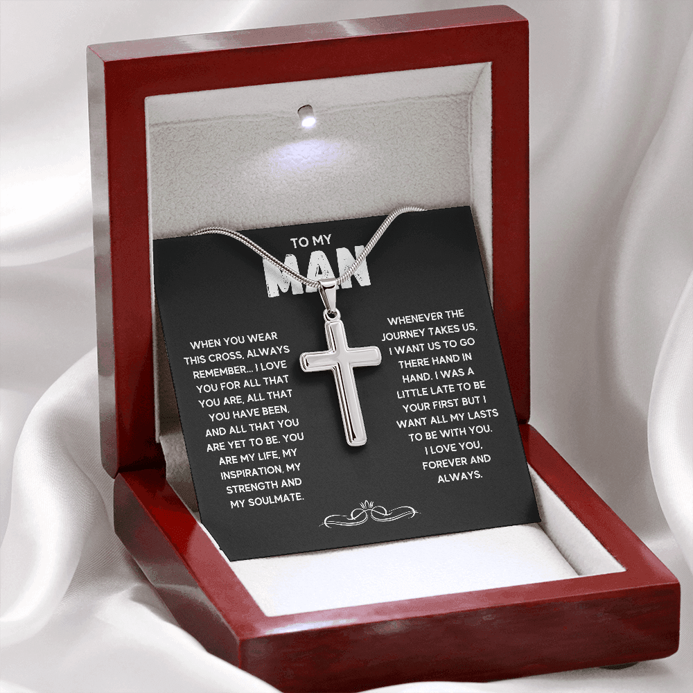TO MY MAN INSPIRATION CROSS NECKLACE GIFT SET - ON CLOUD NINE GIFTS