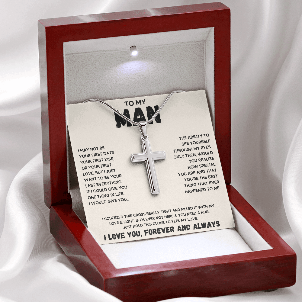 TO MY MAN CROSS HUG NECKLACE GIFT SET - ON CLOUD NINE GIFTS