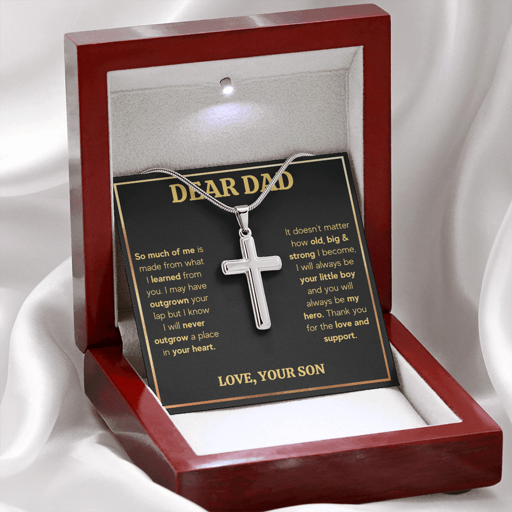 Dad gifts from son, necklace for dad who wants nothing, dad birthday gifts from son, happy birthday dad cross, best dad ever gifts - ON CLOUD NINE GIFTS