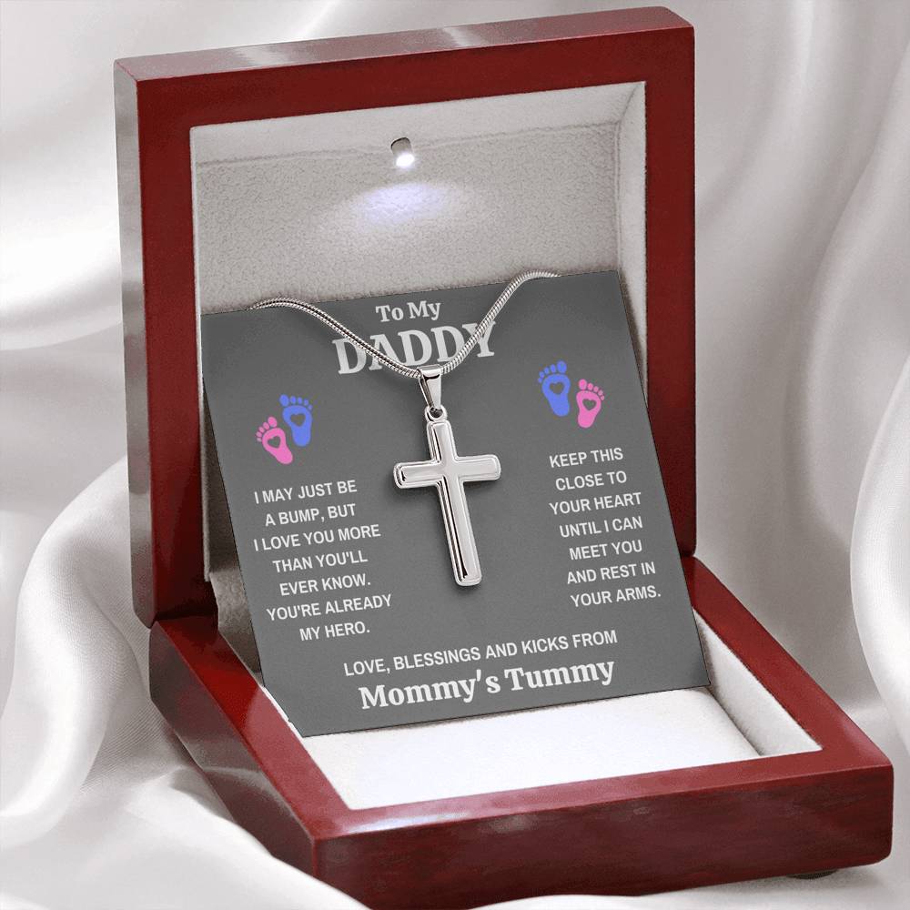 TO MY DADDY "HERO-GREY" CROSS NECKLACE GIFT SET - ON CLOUD NINE GIFTS