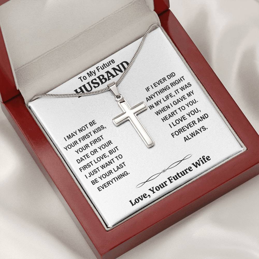 TO MY FUTURE HUSBAND "MY HEART" CROSS NECKLACE GIFT SET - ON CLOUD NINE GIFTS