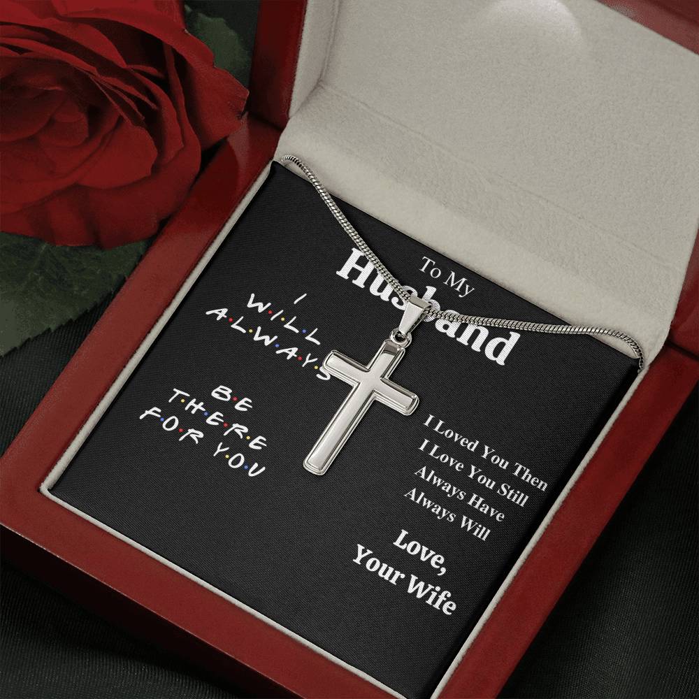 TO MY HUSBAND "I LOVED YOU THEN" CROSS NECKLACE GIFT SET - ON CLOUD NINE GIFTS