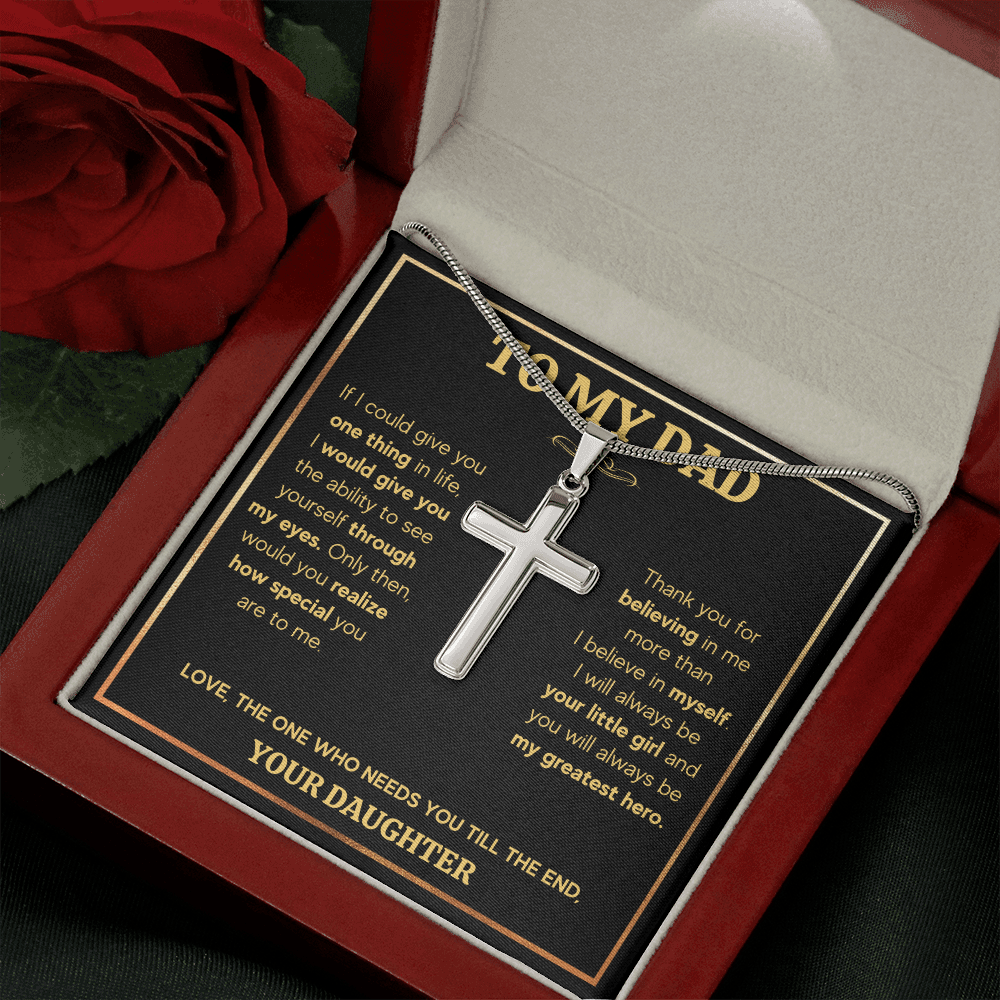 Fathers day gifts from daughter, best dad ever gifts, unique dad birthday gifts, dad gifts from kids for birthday, to my father cross - ON CLOUD NINE GIFTS