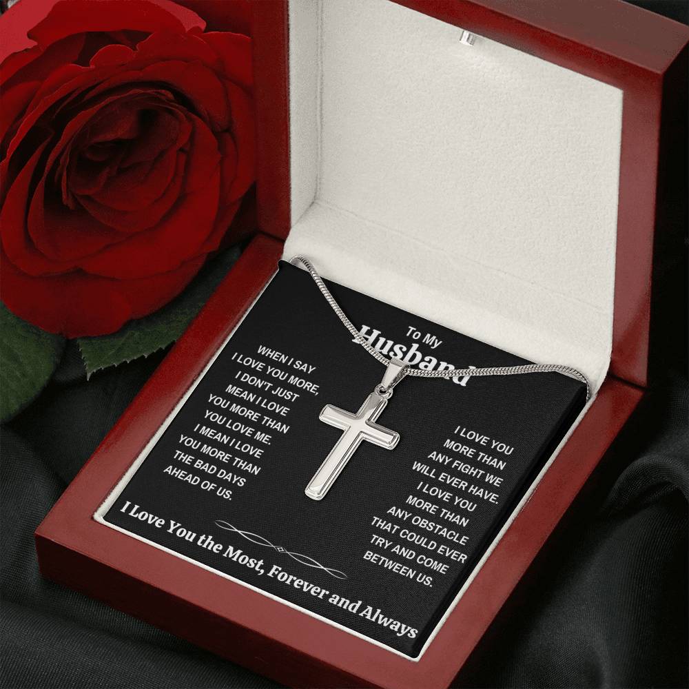 TO MY HUSBAND "LOVE YOU THE MOST" CROSS NECKLACE GIFT SET - ON CLOUD NINE GIFTS