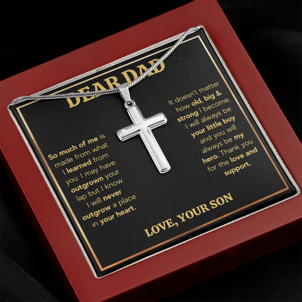 Dad gifts from son, necklace for dad who wants nothing, dad birthday gifts from son, happy birthday dad cross, best dad ever gifts - ON CLOUD NINE GIFTS