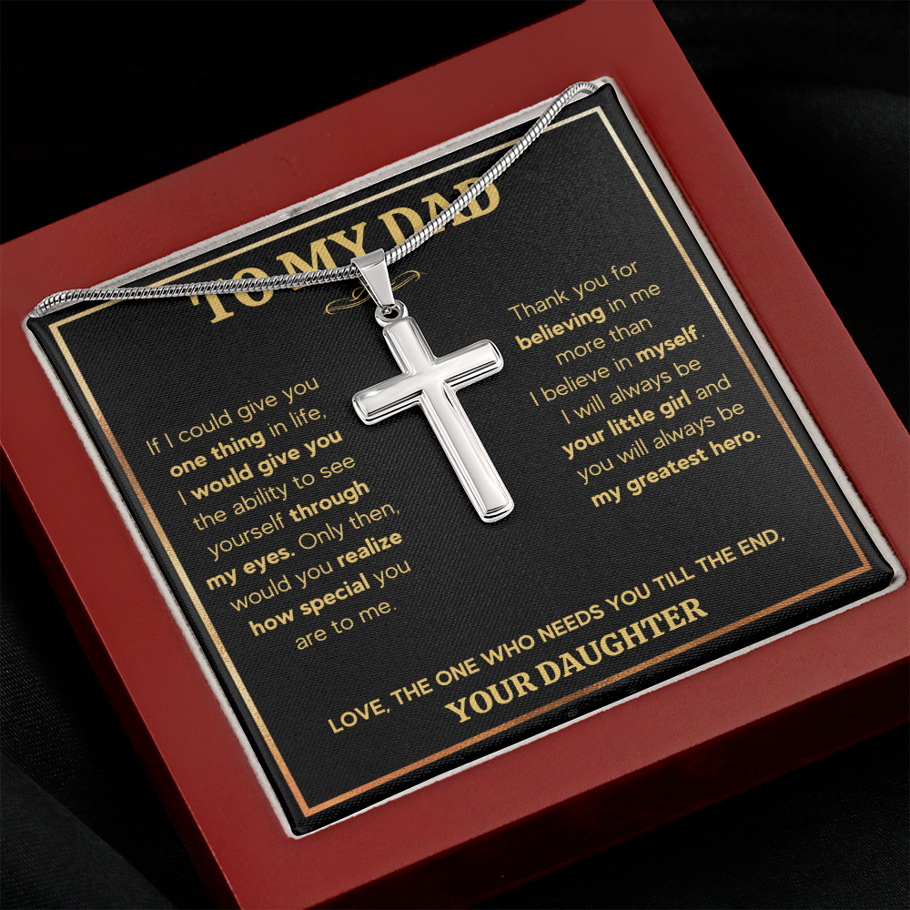 Fathers day gifts from daughter, best dad ever gifts, unique dad birthday gifts, dad gifts from kids for birthday, to my father cross - ON CLOUD NINE GIFTS